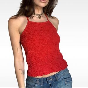 🍓 red scrunched tank 🍓